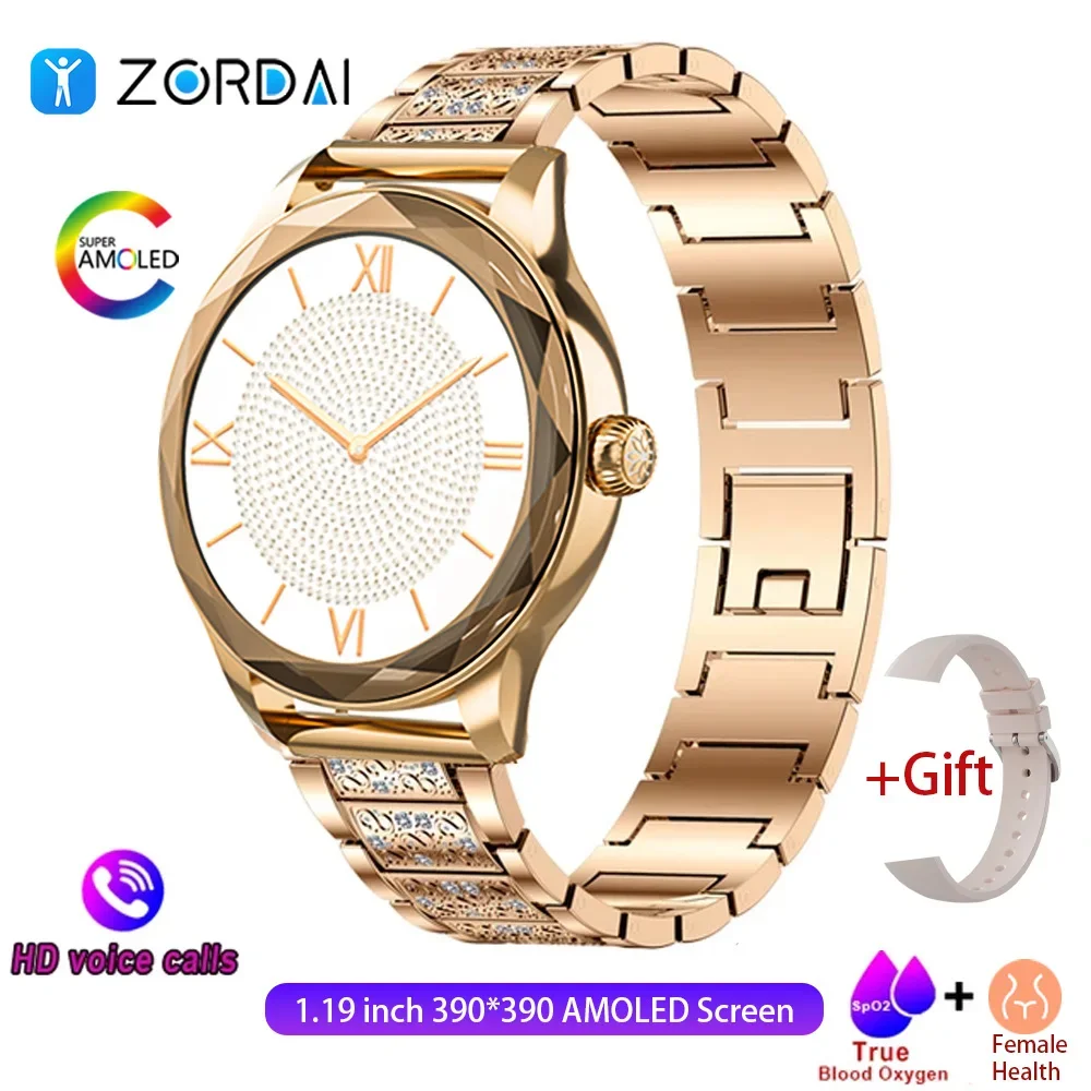 

Zordai 2024 OD8 Ultra Thin Smart Watch For Women AMOLED Full Screen IP68 Waterproof Lady Watch Sport Fitness Tracker Smartwatch