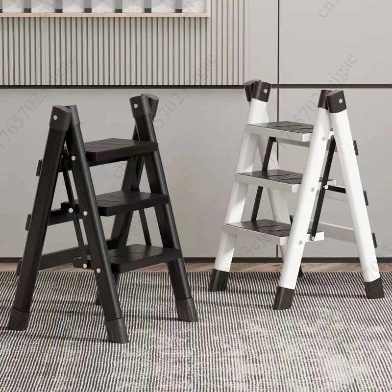 Folding Ladder Household Multifunctional Herringbone Stair Stool Small Indoor Super Thick Flower Stand for Home Library