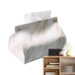 Tissue Box Holder Home Living Room Coffee Table Desktop Simple Napkin Box Kitchen Storage Paper Box PU Leather Organizers