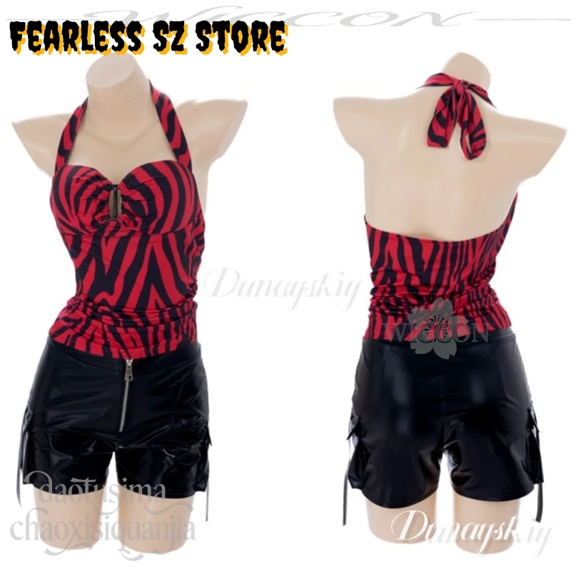 Nikki Cosplay Horror Movie Obsession ONE WISH WILLOW Props Halloween Party Roleplay Costume Halter Top Pu Short Wigs Full Set view 3