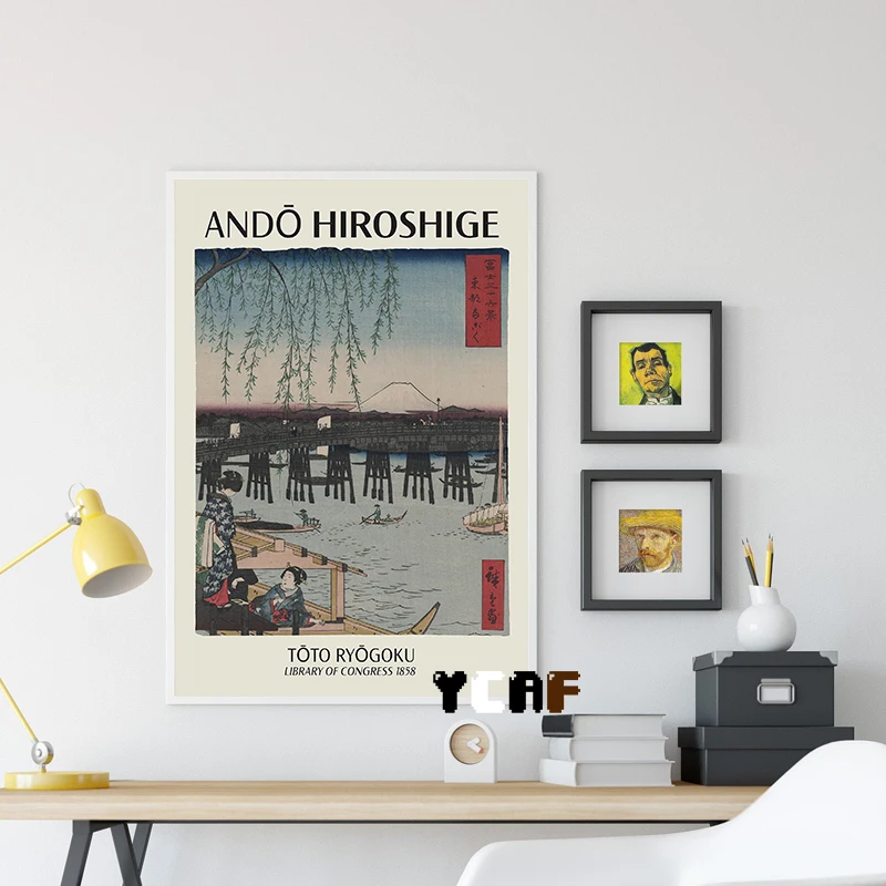 Japanese Aesthetic Canvas Poster Ando Hiroshige Ohara Koson Art Print Vintage Japanese Exhibition Art Print Home Room Wall Decor