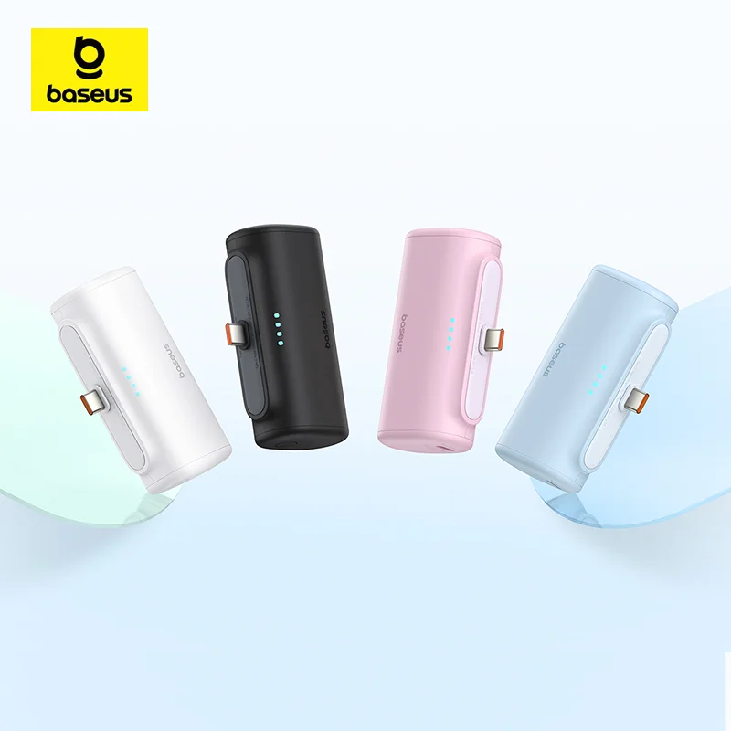 Baseus Portable Power Bank 20W 5000mAh Type C Fast Charging External Battery PowerBank for iPhone 15 Pro Max Samsung Xiaomi