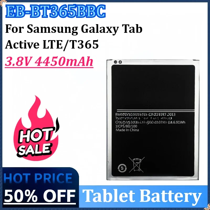 EB-BT365BBC 3.8V 4450mAh Battery for Samsung Galaxy Tab Active 2 SM-T365F0 SM-T395 SM-T395C SM-T395N SM-T390 SM-T360 EB-BT365BBE