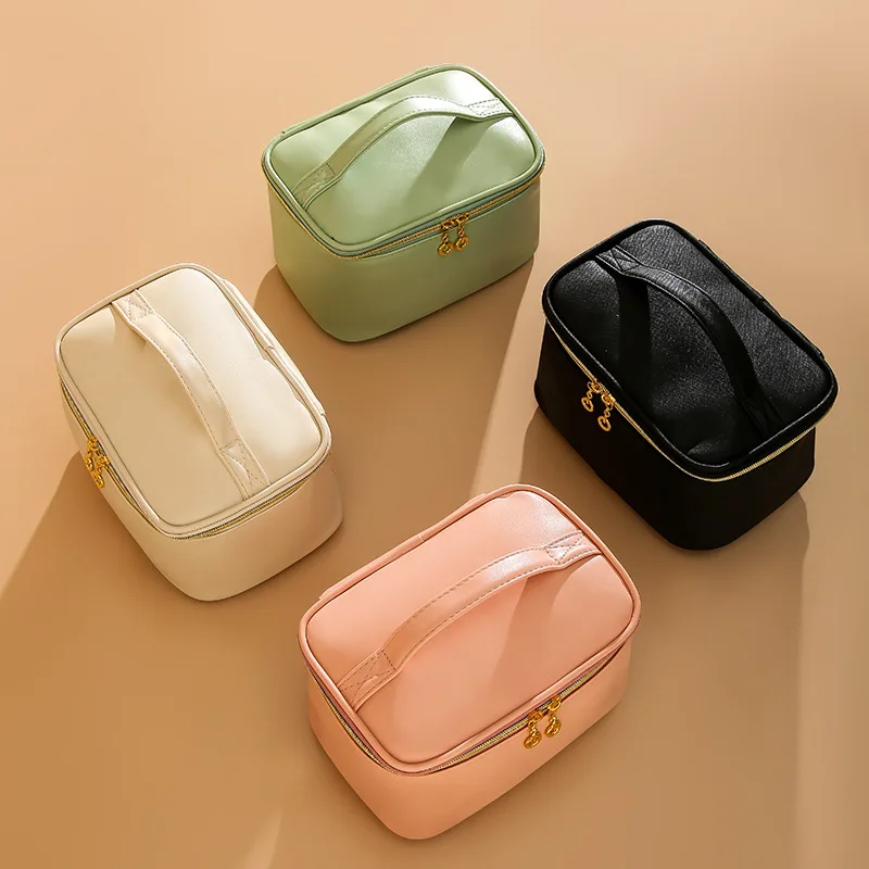 PU Makeup Bag Cosmetics Storage Bag Travel Portable Toiletry Bag Large Capacity High Appearance Level Makeup Bag