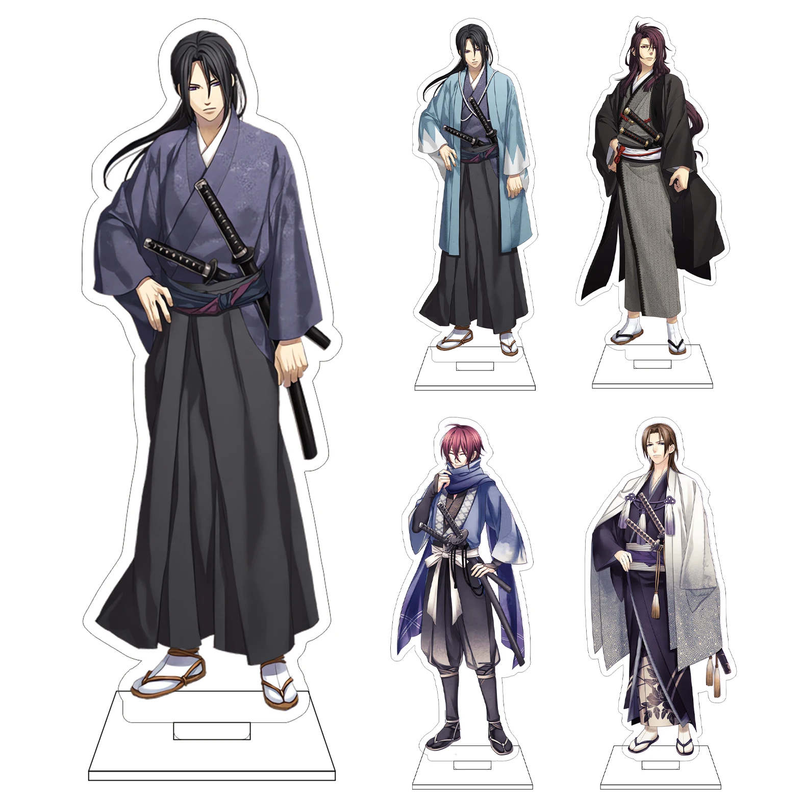 16CM Anime Hakuouki Cosplay Acryl-Figur Ständer Yukimura Jiziru Hijikata Toshizo Okita Souji Saitou Hajime Ornamente Geschenk