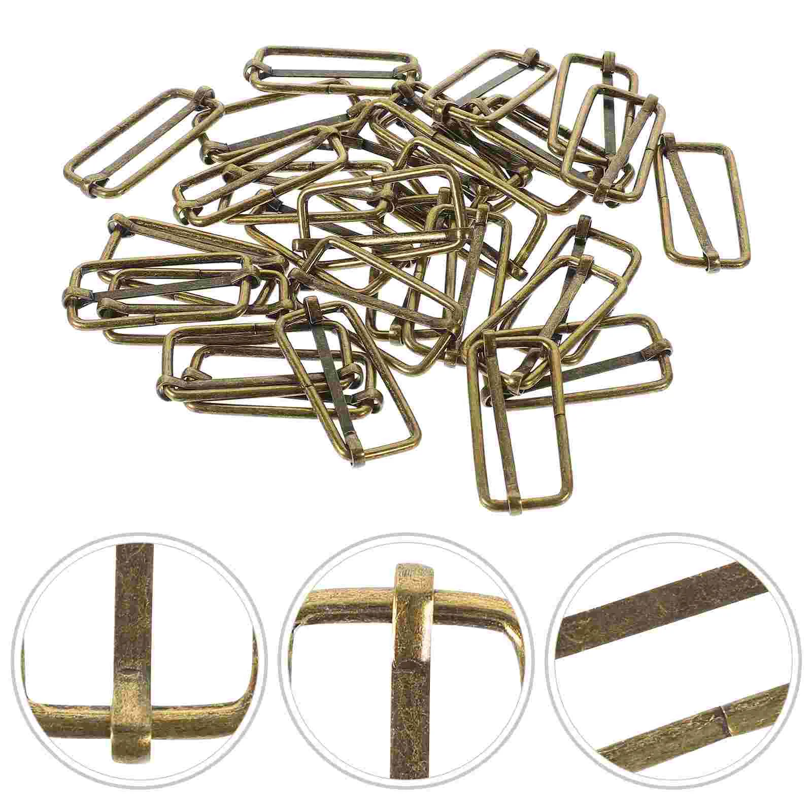 

100PCS Slide Belt Connection Roller Buckles Bag Strap Adjustable Metal Pin Buckles for Backpack Suitcase Clothes(Bronze)