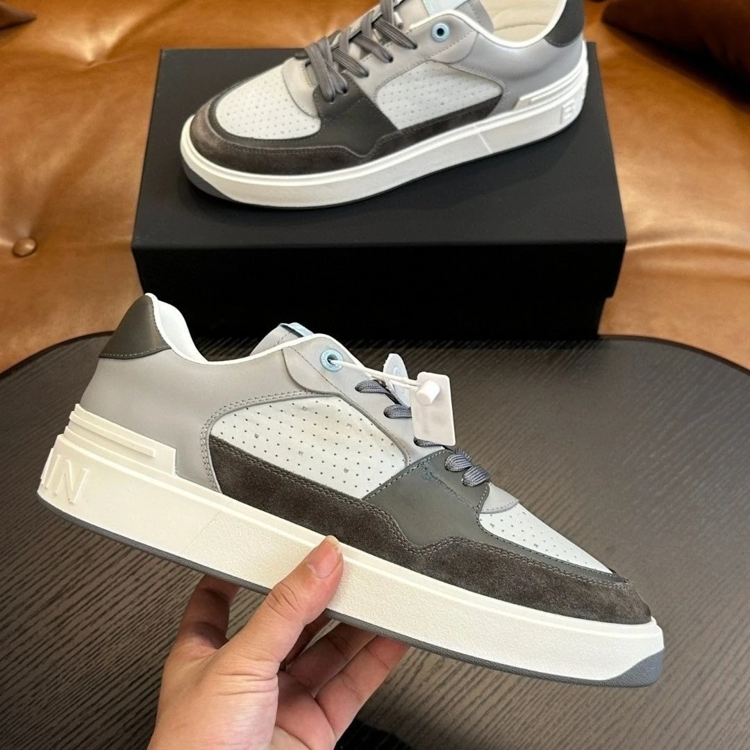 

2026 New Hype Brand Men's Classic Sports Genuine Leather Printed Shoes Fashion Lace-Up Casual Sneakers for Men