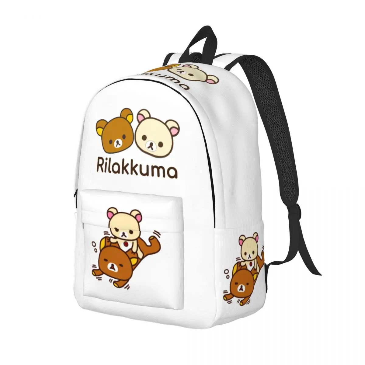 Rilakkuma And Korilakkuma Backpack for Men Women Fashion High School Business Daypack funny bear Laptop Canvas Bags Gift