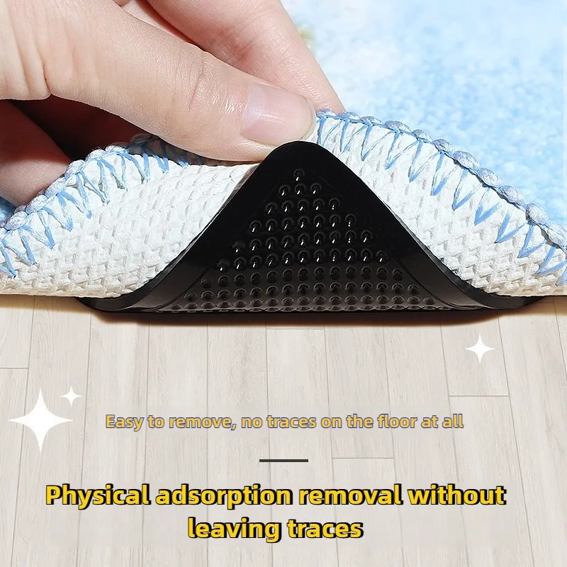 

Нескользящий коврик для ванной, треугольный многоразовый моющийся резиновый коврик для ручки, угловая защита, плитка, напольный ковер, клейкая лента