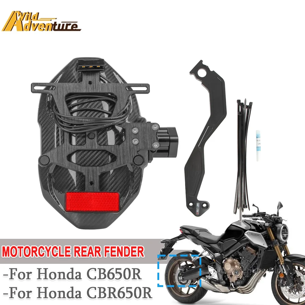

CB650R CBR650R Moto Mudguard Splash Protection Fender With License Plate Bracket For Honda CB650R CBR650R 2019-20 Rear Extender