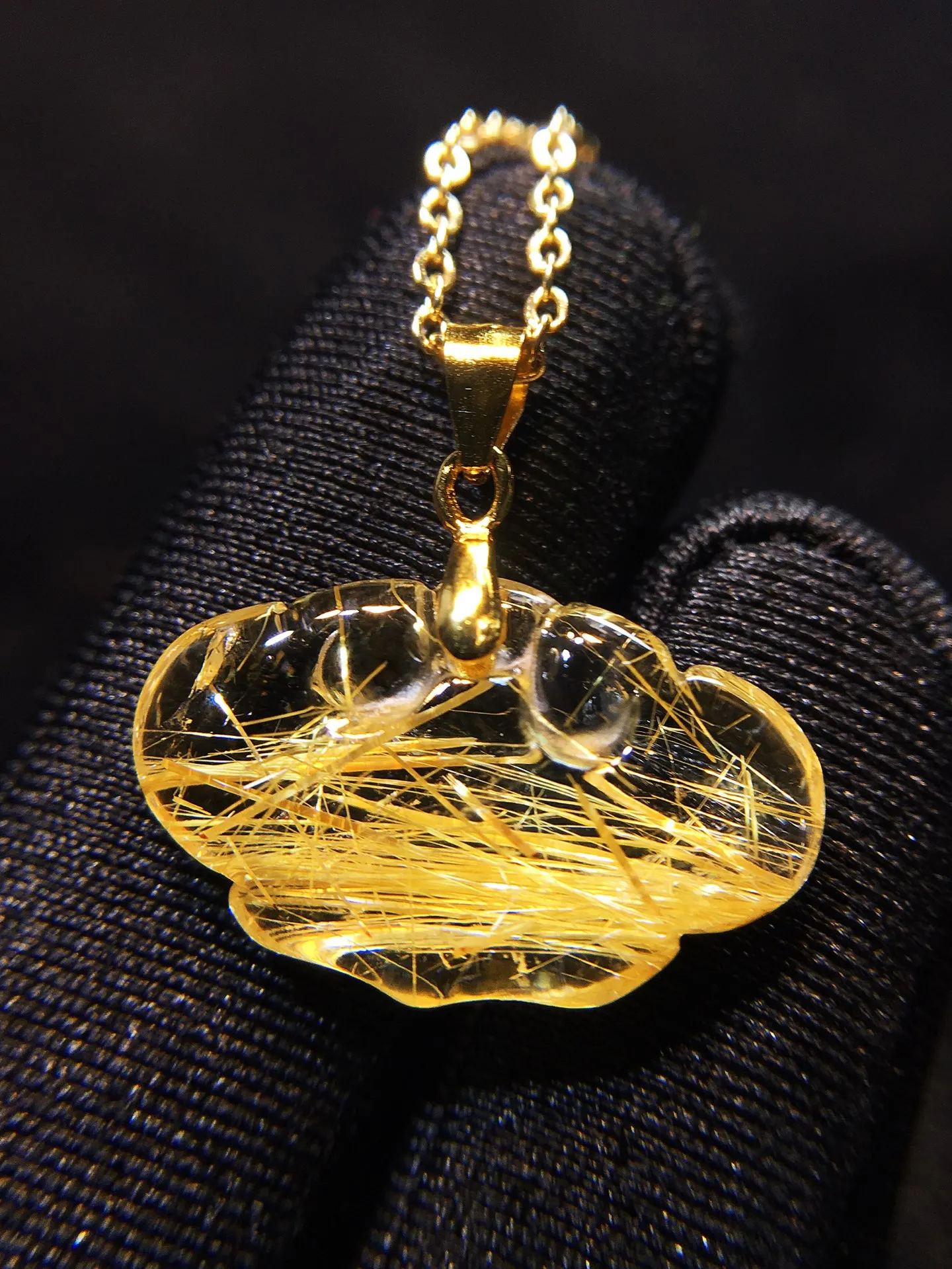 

Natural Gold Rutilated Quartz Pendant Rutilated Quartz Jewelry 20.8*12.9*5.1mm Women Men Healing Wealty Stone Cat Eye AAAAAA