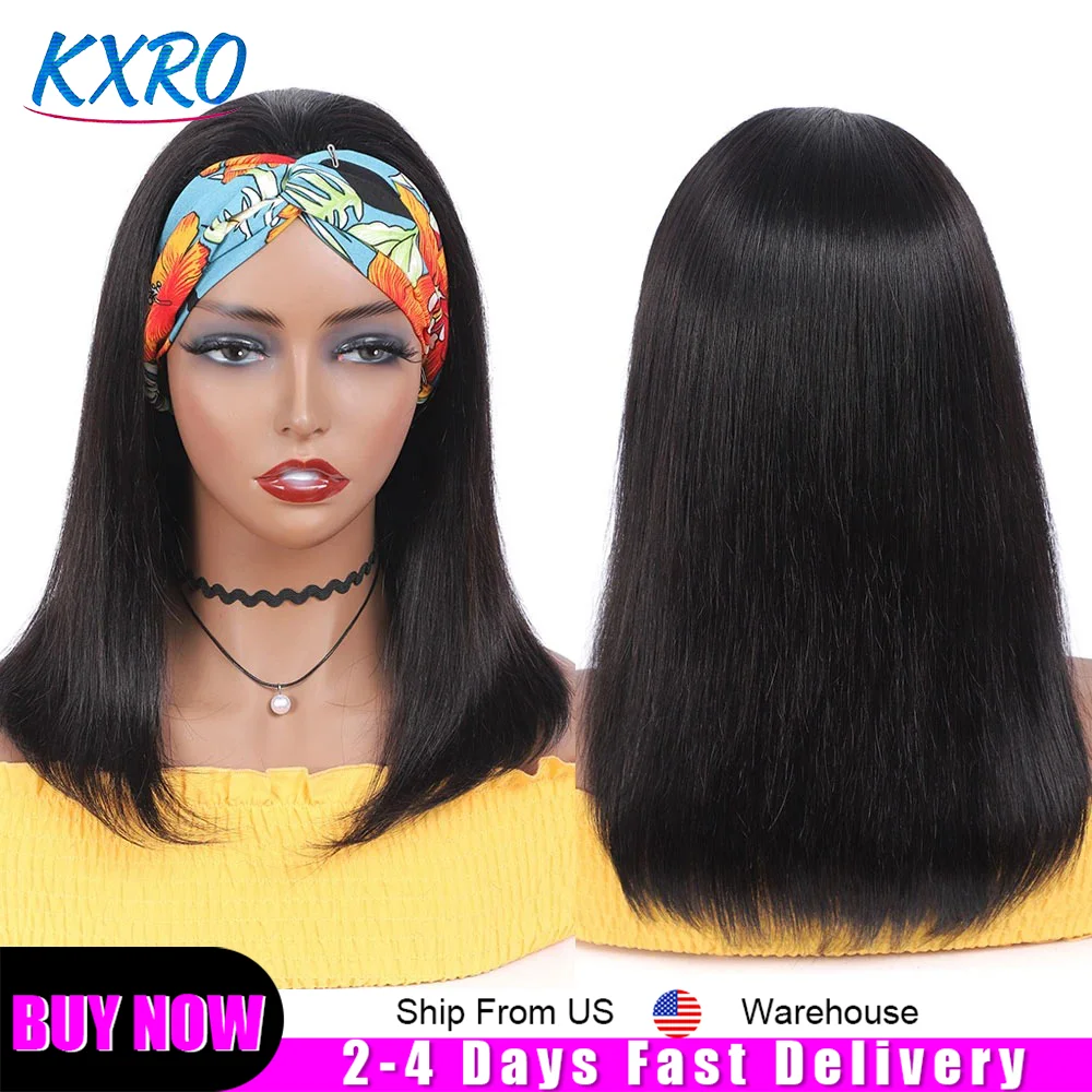 

Straight Human Hair Wig Full Machine Made Headband Wigs 250% Density No Lace Front Wigs Brazilian Virgin Hair for Women ready to wear On Clearance Sale Pre Plucked Wig Party work daily life