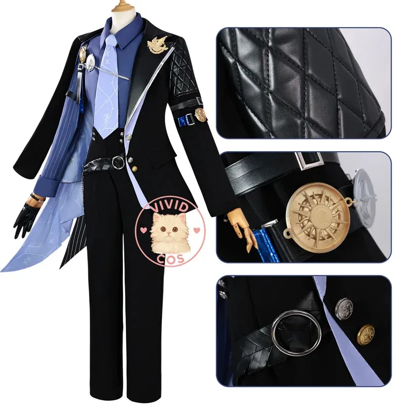 Zenless Zone Zero Hugo Vape Cosplay New Anime Costume Role Play High-Quality Uniform Wig for Men;2,c'4,h.