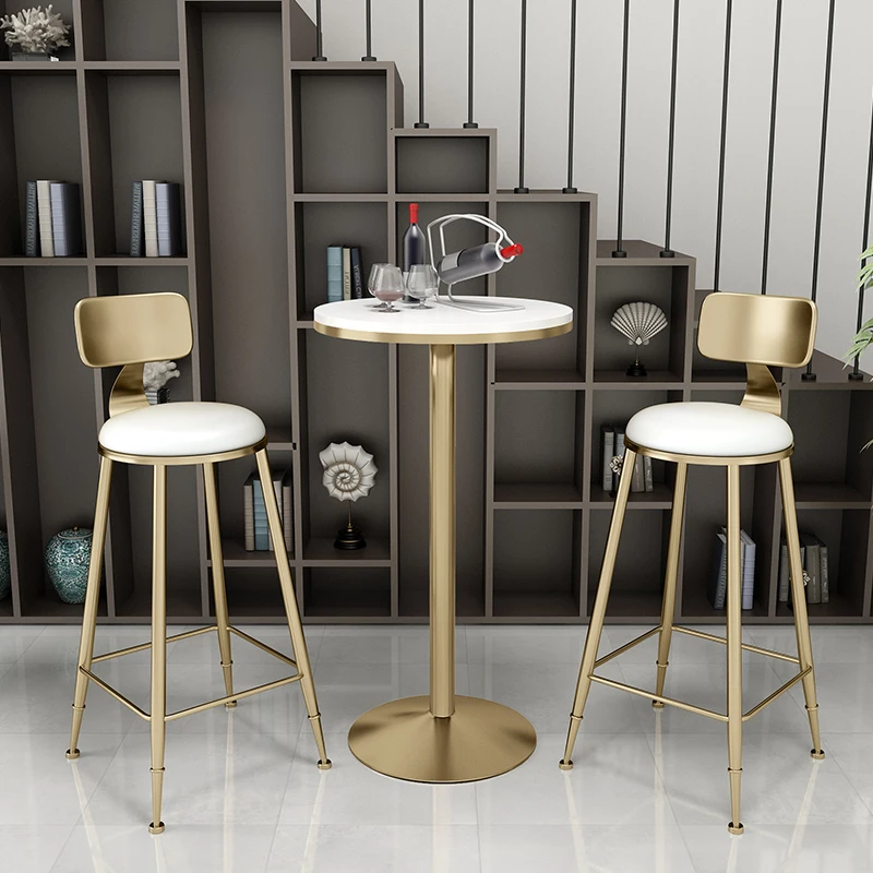 Customized Nordic simple bar chair solid wood small round table chair combination bar stool modern bar chair bar stool wrought