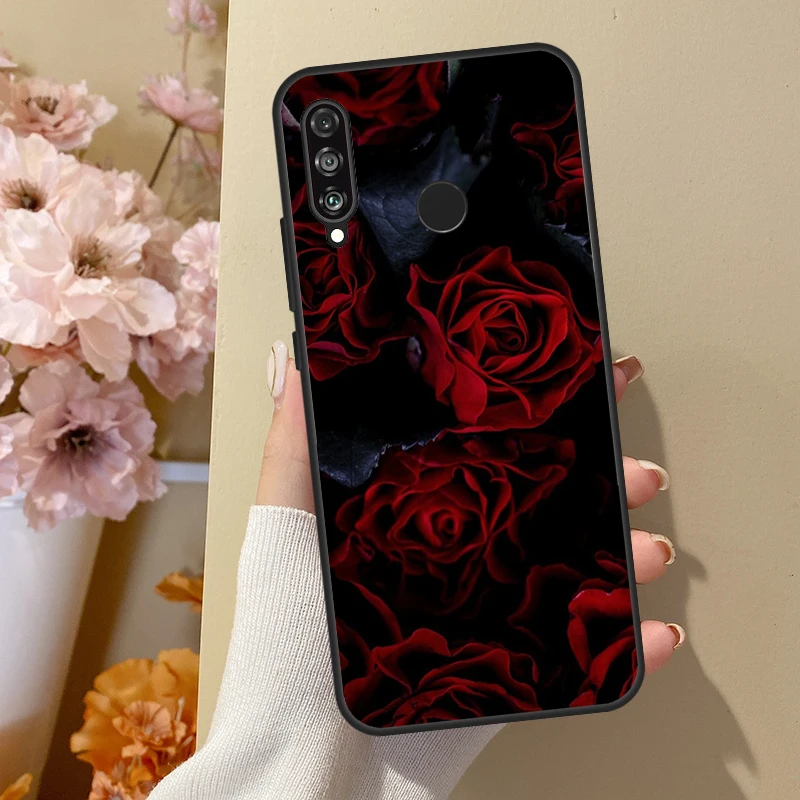 Bright Red Rose Flowers For Honor 50 8X 9X 10i Case For Huawei P50 Pro P20 P40 P30 Lite P Smart 2021 Nova 5T Cover