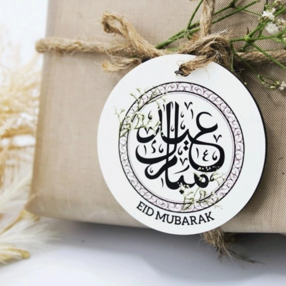 Eid Al-Fitr Acrylic Hanging Decoration Ramadan EID Al-Fitr Gift Labels Islamic Eid Mubarak Ornaments Ramadan Al-Fitr Calligraphy