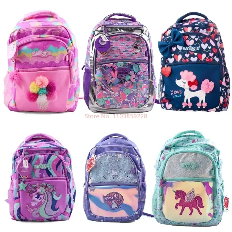 Oryginalna Australia Smiggle New Children Student School Bag Large Capacity Cartoon Double Shoulder Backpack Prezenty urodzinowe dla dzieci