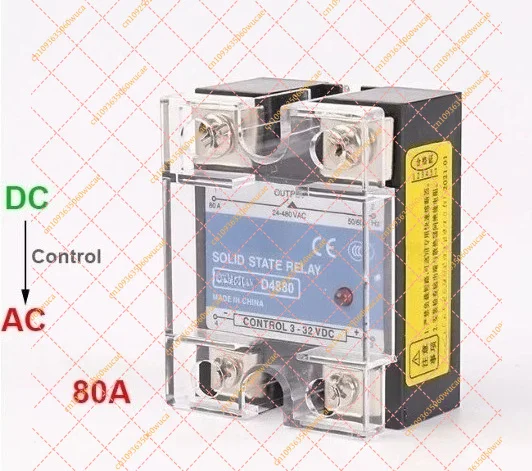 YFSingle Phase Solid State Relay 80A, DC Control AC Load, Input 3-32VDC Output 24-480VAC, SSR for Industrial Automation
