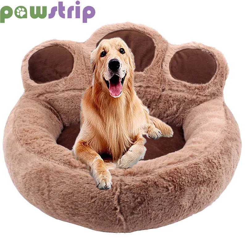 

Pet Dog Cat Warm Bed Winter Plush Soft Beds For Dogs Pet Nest Cute Paw Shape Kennel For Cat Puppy Sofa Beds Dogs Accessories