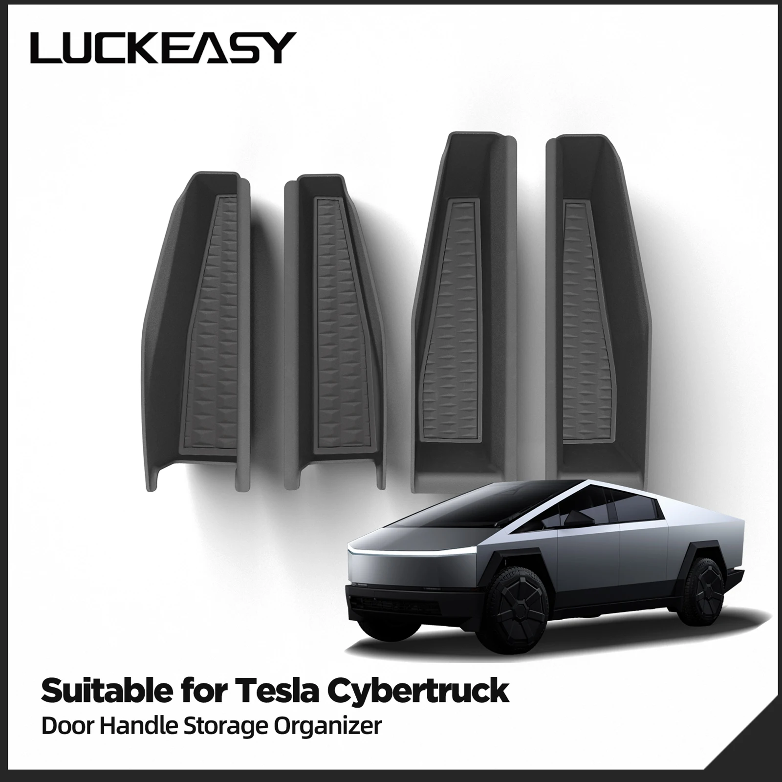 For Tesla Cybertruck 2024 Car Door Handle Storage Box Car Interior Accessories ABS Front Rear Door Storage Organizer Tray