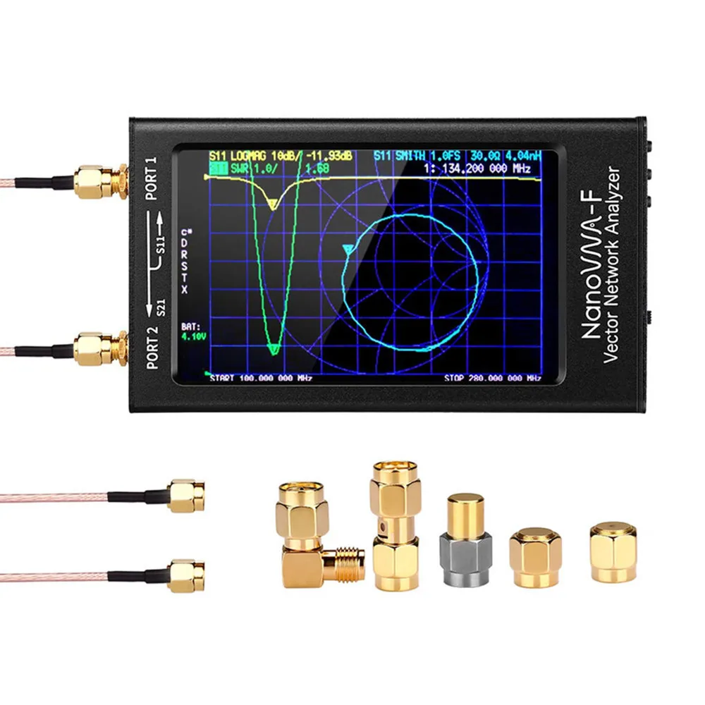 NanoVNA 10khz-1.5Ghz  NanoVNA-F VNA HF VHF UHF Vector Network Antenna Analyzer 4.3 inch IPS LCD Metal Case V3.1 Version Stylus