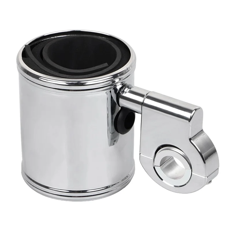 

Universal Motorcycle Handlebar Drink Cup Holder Chrome 7/8" For 1" 1.25" Sportster