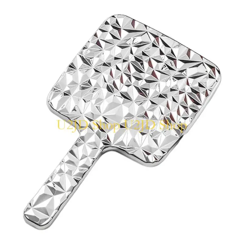 핸드 헬드 메이크업 거울 거울이있는 u2jd 물 잔물결 핸드 미러 휴대용 미용 미러 컴팩트 거울