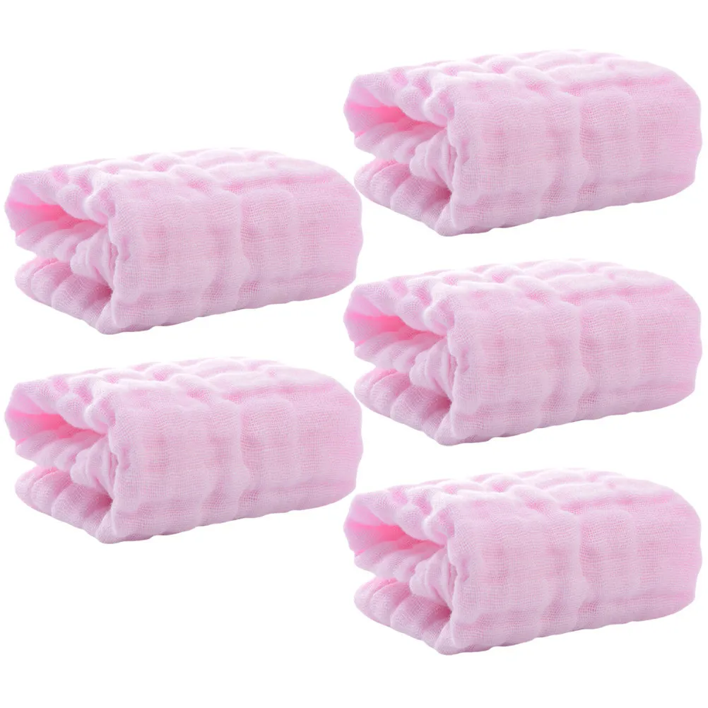 

5Pcs Supple Cotton Baby Washcloths for Face Washing Burping Drooling Sweating Gentle on Skin Easy Wash Dry Baby Essentials Gift