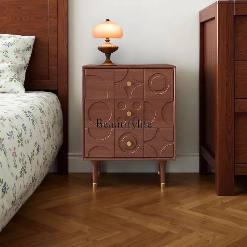 

LX2025 new light luxury high-end home bedroom French retro medieval bedside cabinetSSS