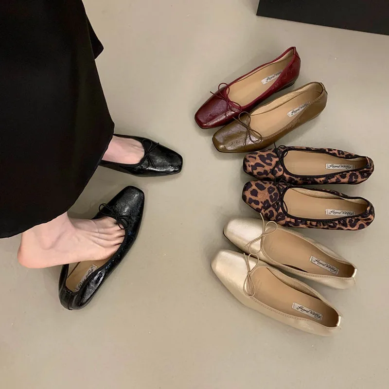 Frühling Herbst Neue Damen-Ballettschuhe mit Erhöhter Sohle, Modische Schmetterlingsknoten-Schuhe für Damen, Flache Slip-On-Schuhe – Detail 1