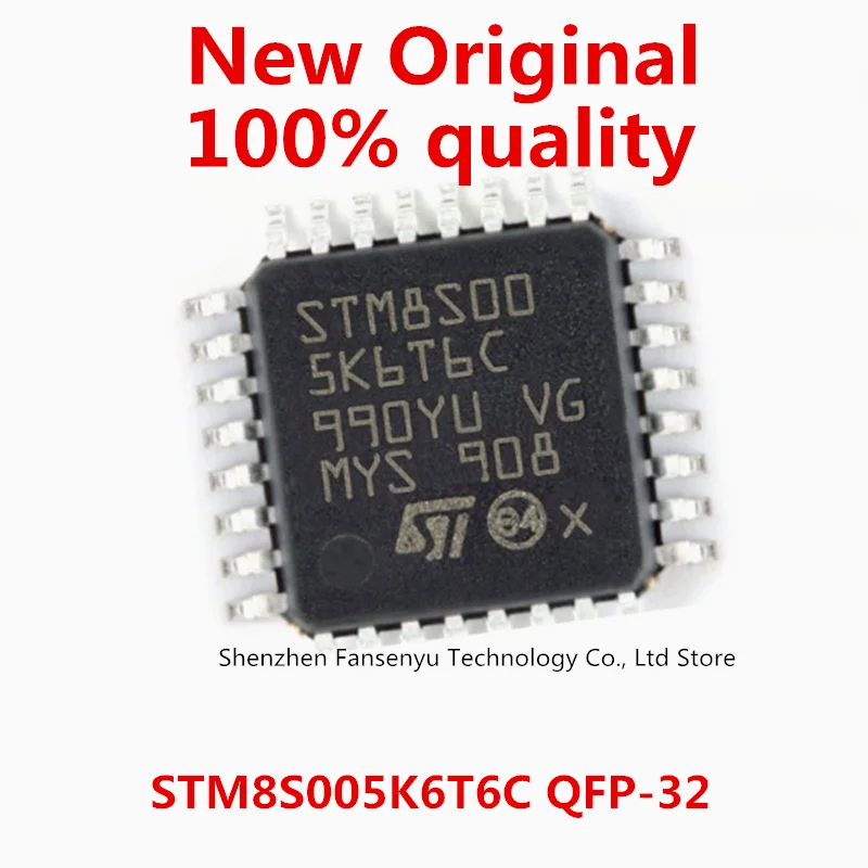 1-10PCS Origina STM8S005K6T6C LQFP-32 STM8S005 16MHz STM8S 8bit MCU 32Kbytes Flash DataEEPROM 10-bit ADC Timers UART SPI IC SMD