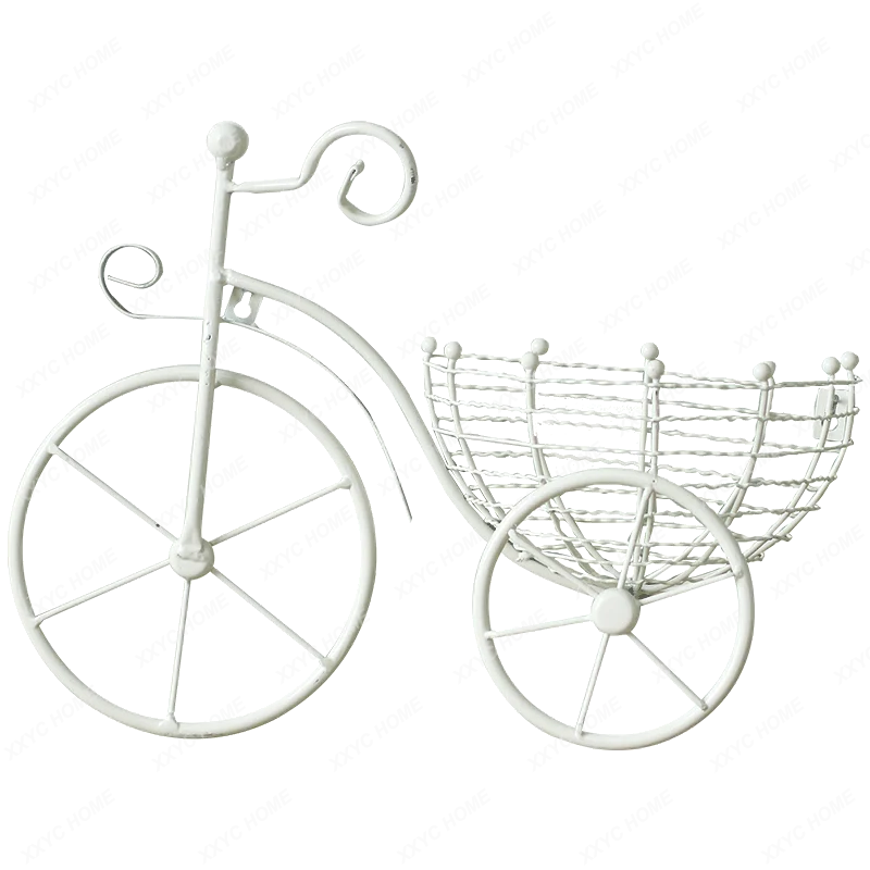 Creative Wall Wrought Iron Bicycle Flower Basket for Wall Hanging Wall Decoration Dining Room Wall Decorations Living Room