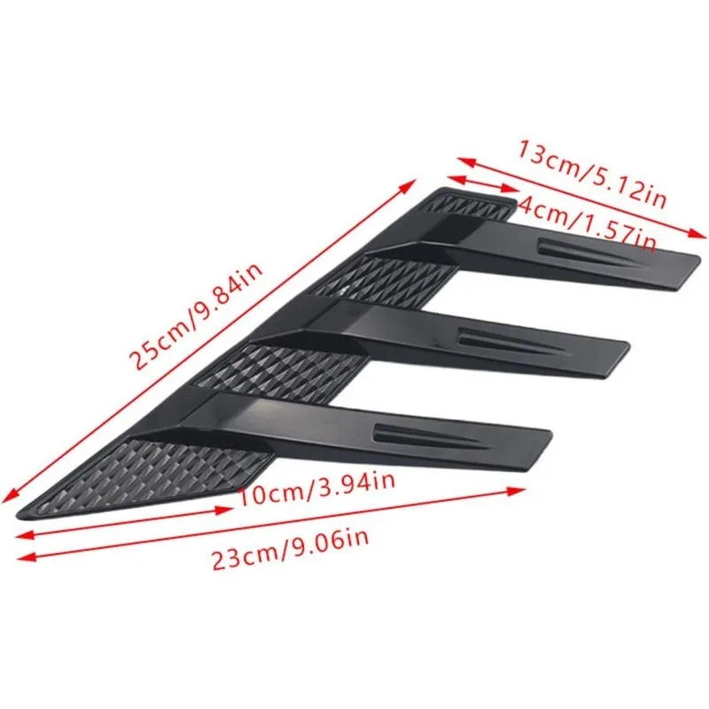 Car Rear Window Side Wing Spoiler Covers, Noise Reduction External Deflectors, Window Mirror Diffusers, Universal Triangular