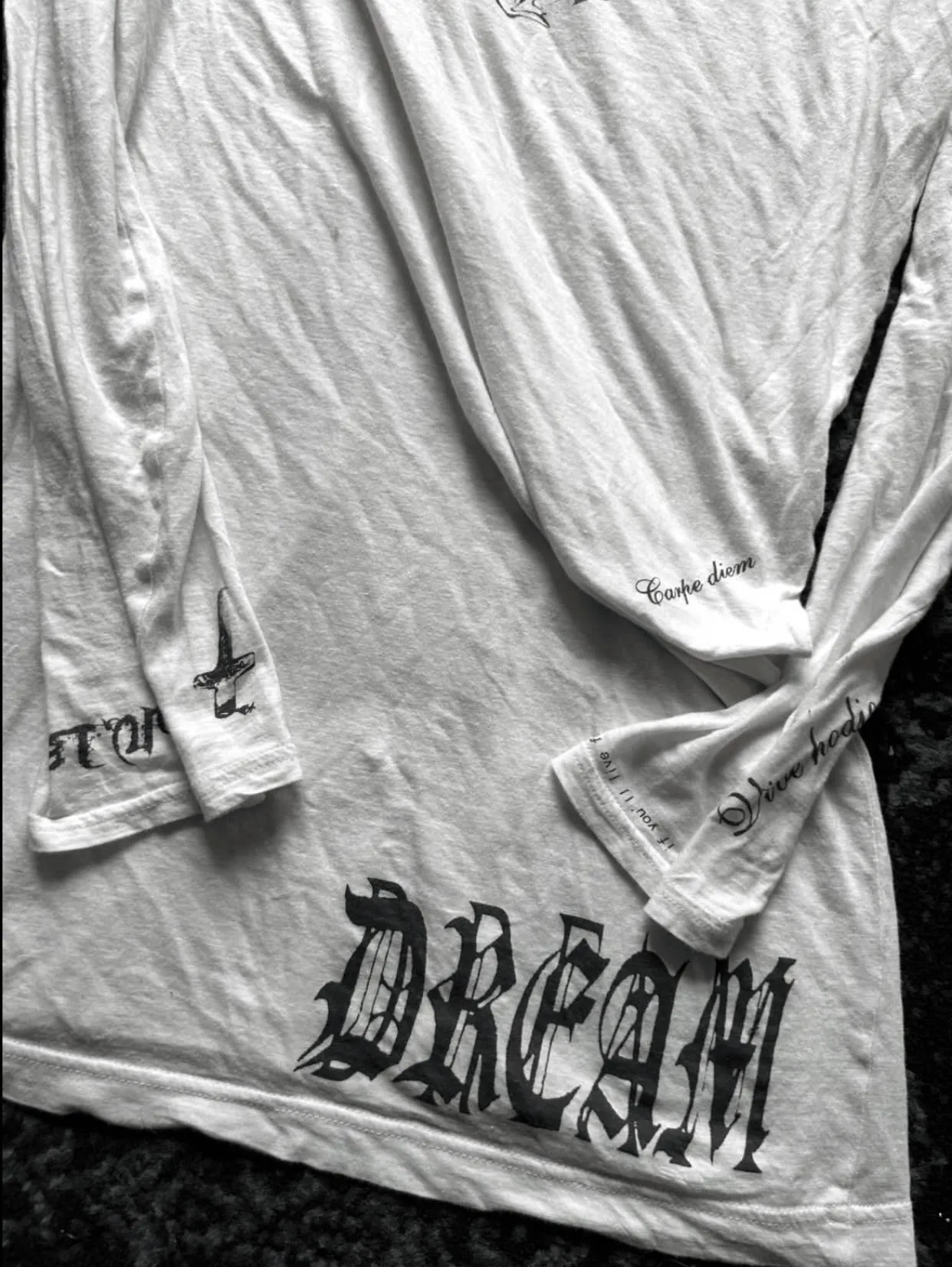 LGB Vision Rare DREAM Wings Print Long Sleeve T-Shirt V-Neck Top
