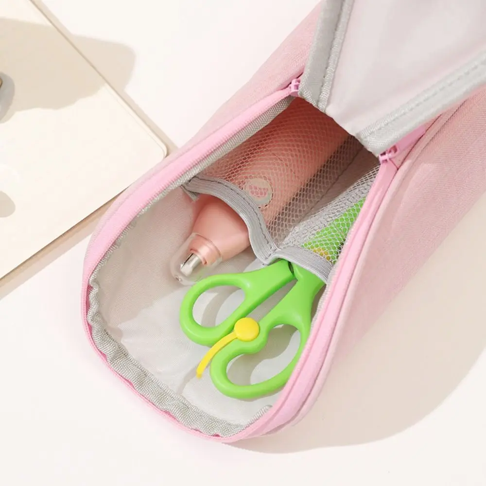 

Standing Pencil Holder Large Capacity Multi-function Pen Bag Phone Holder Zippered Stationery Storage Organizer