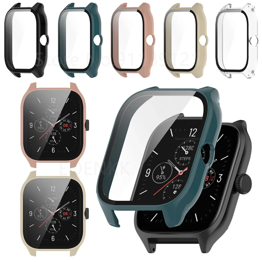 Tempered Glass+Case For Amazfit GTS 4 Screen Protector Cover Bumper For Amazfit GTS 4Mini /GTS4 Protective PC Glass Case Shell