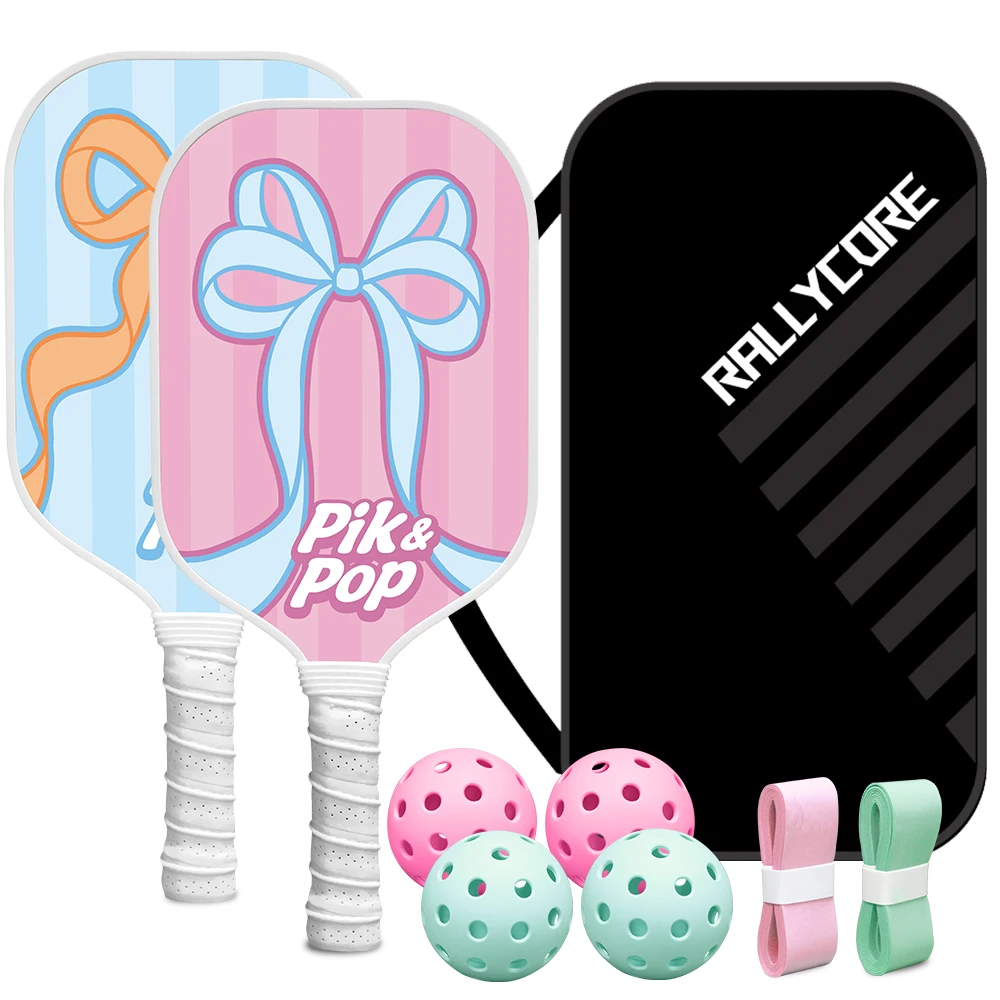 

USAPA Approved Pickleball Paddles Set of 2 with 4 Balls & Carry Bag for Adults Youth Indoor Outdoor Sports