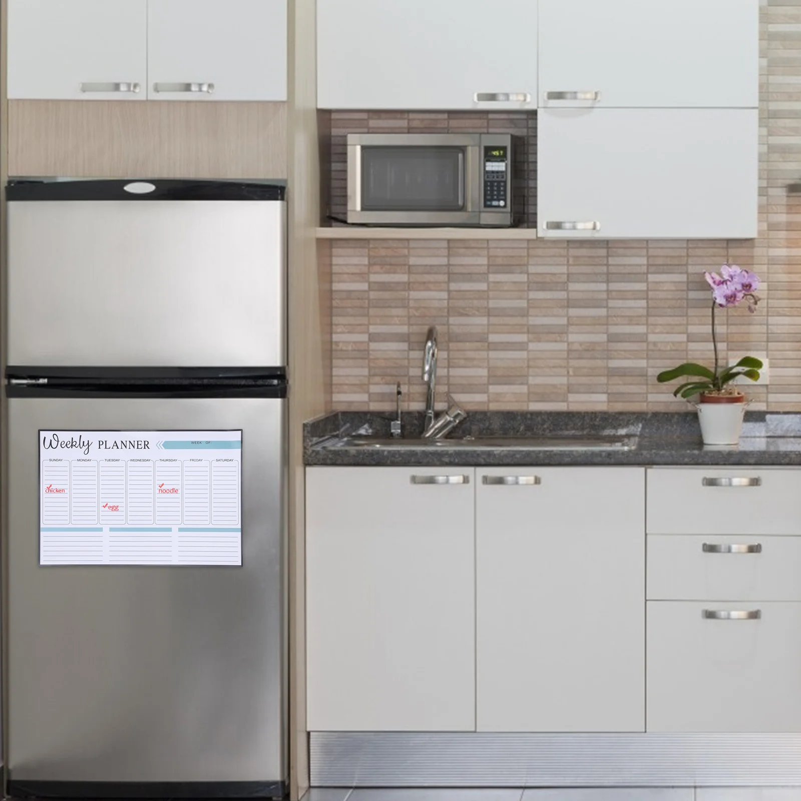 ملصق الخطة الأسبوعي القابل للمسح قطعة واحدة من لوحة الجدول الزمني المغناطيسي للمنزل والمطبخ والمكتب للاستخدام لوحة جدول الخطة المغناطيسية