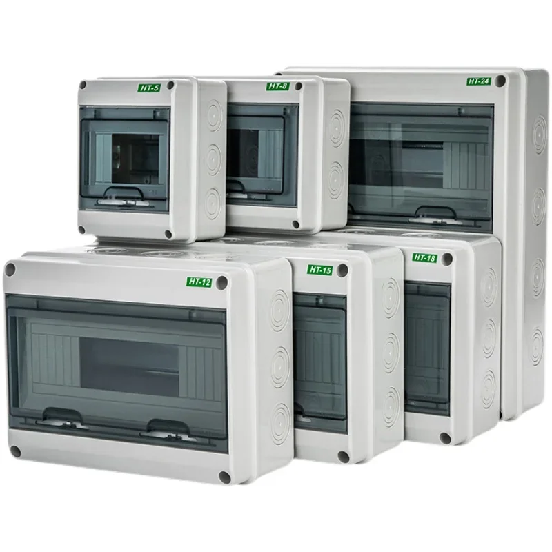 HT-5/8/12/15/18/24 Plastic Distribution Box Waterproof MCB Panel Installation Distribution Box Waterproof Junction Box