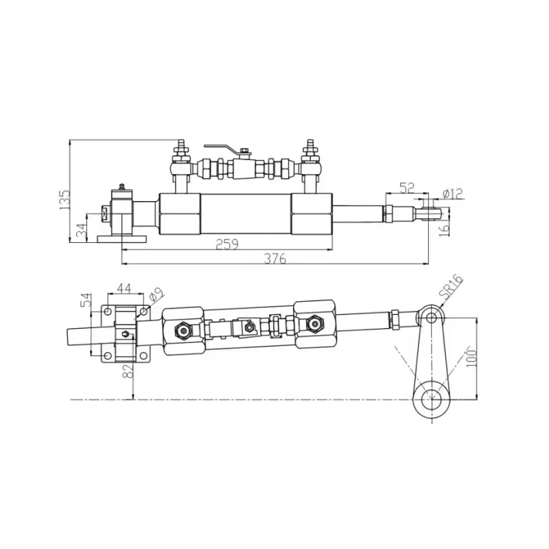 Marine lifeboat steering gear hydraulic copper cylinder