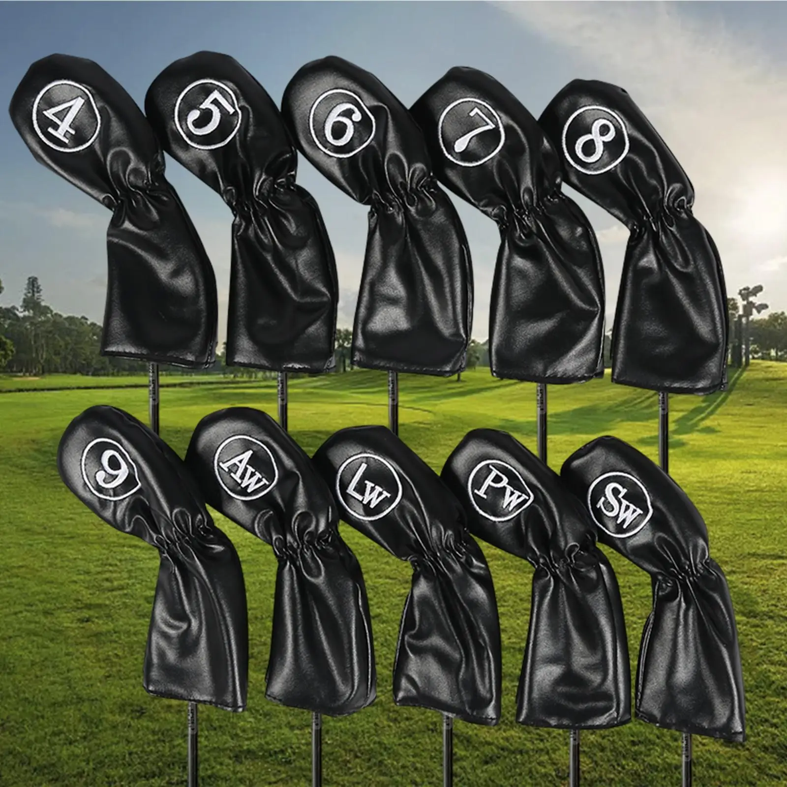 10Pcs Golf Club Headcovers Protector with Number Tags Head Protector Golf Iron Covers Set for Women Men Golfers Travel Display