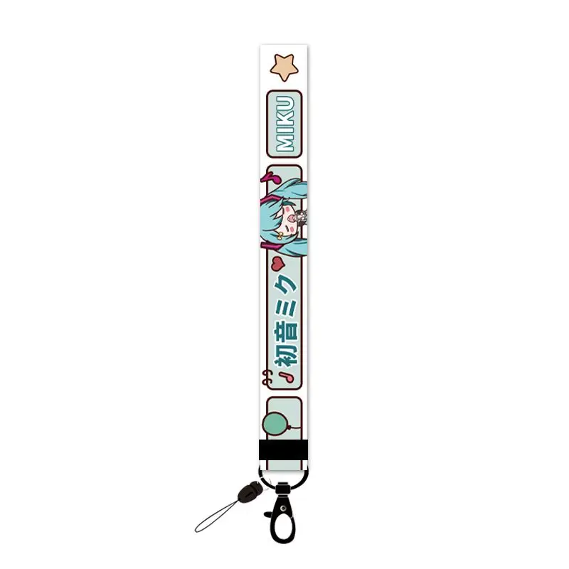 Cute girl heart ins style Hatsune Miku mobile phone lanyard can be matched with u-disk key chain handbag to prevent losing rope