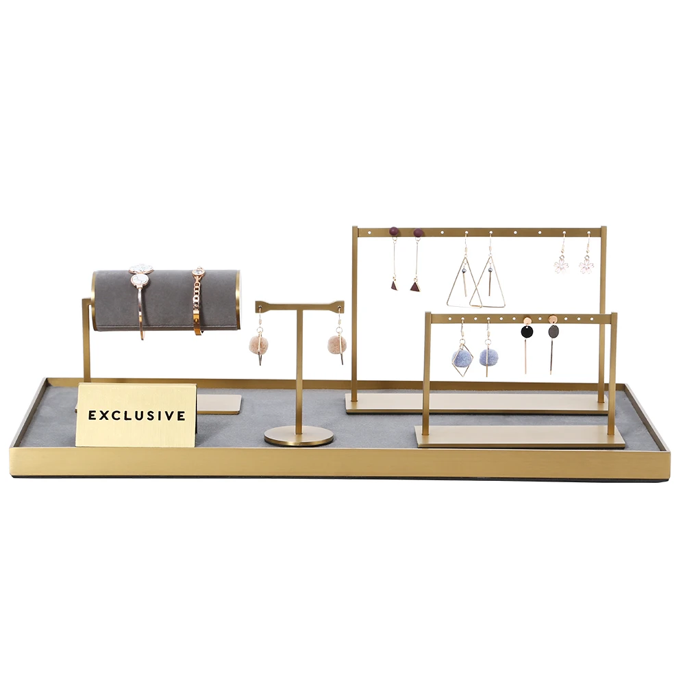 Hot Sell Jewelry Display Case Store Countertop Earring Bracelet Stand Display Set Showcase Jewelry Organizer