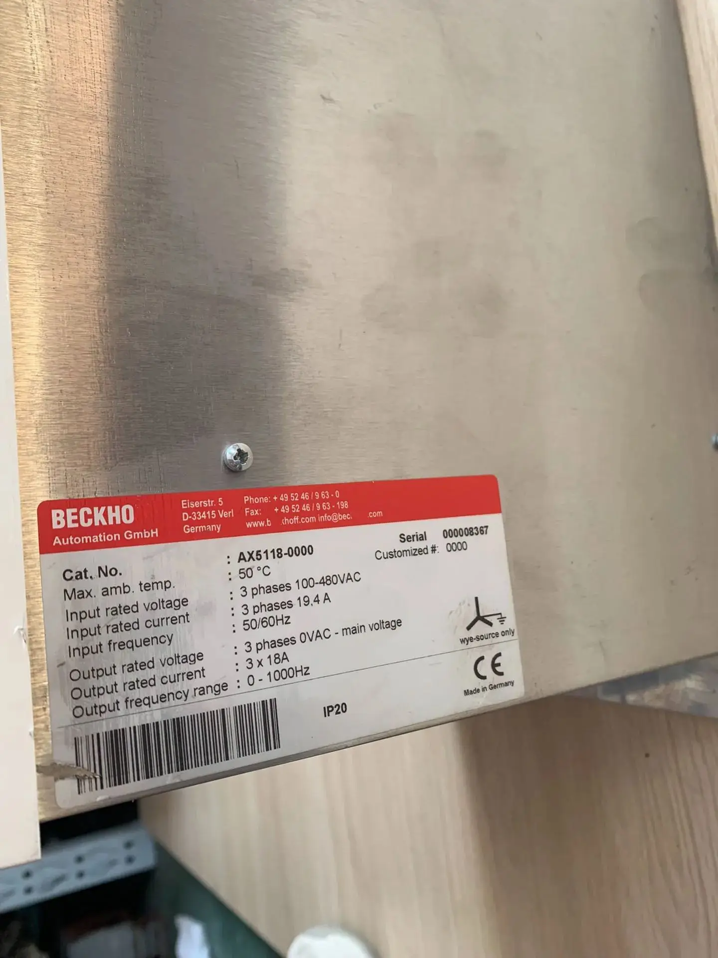 AX5118-0000 Сервопривод для Beckhoff