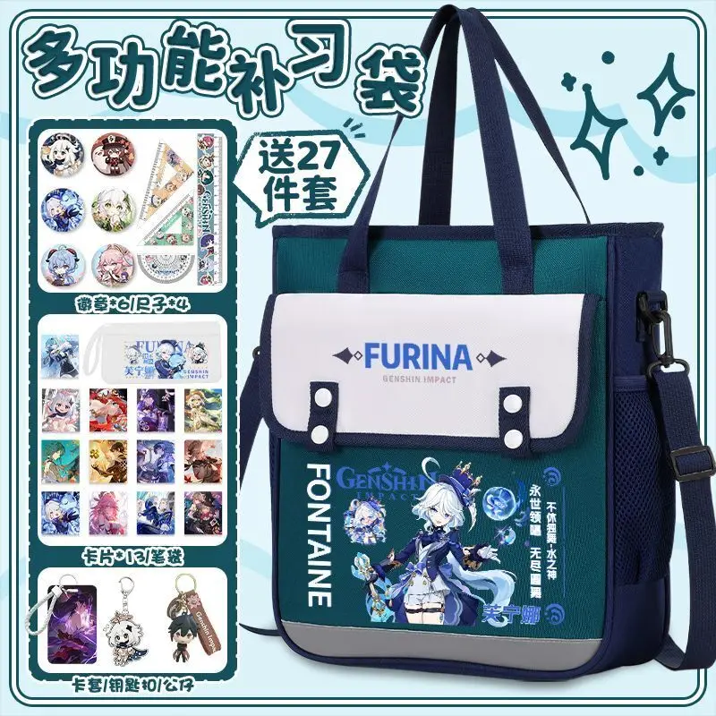 

New Genshin Impact Cartoon Collaboration Single Shoulder For Boys And Girls High-Value Funi Na Scaramouche Hu Tao Elementary