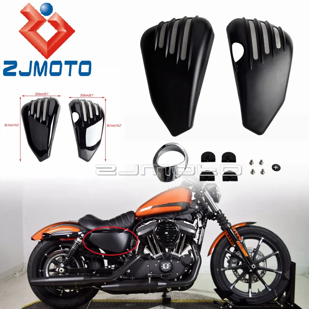 

Motorcycle ABS Plastic Side Oil Tank Battery Cover Fairing Guard For Harley Sportster 1200T XL1200C/T/CX/V/X XL883L/N 2014-2021