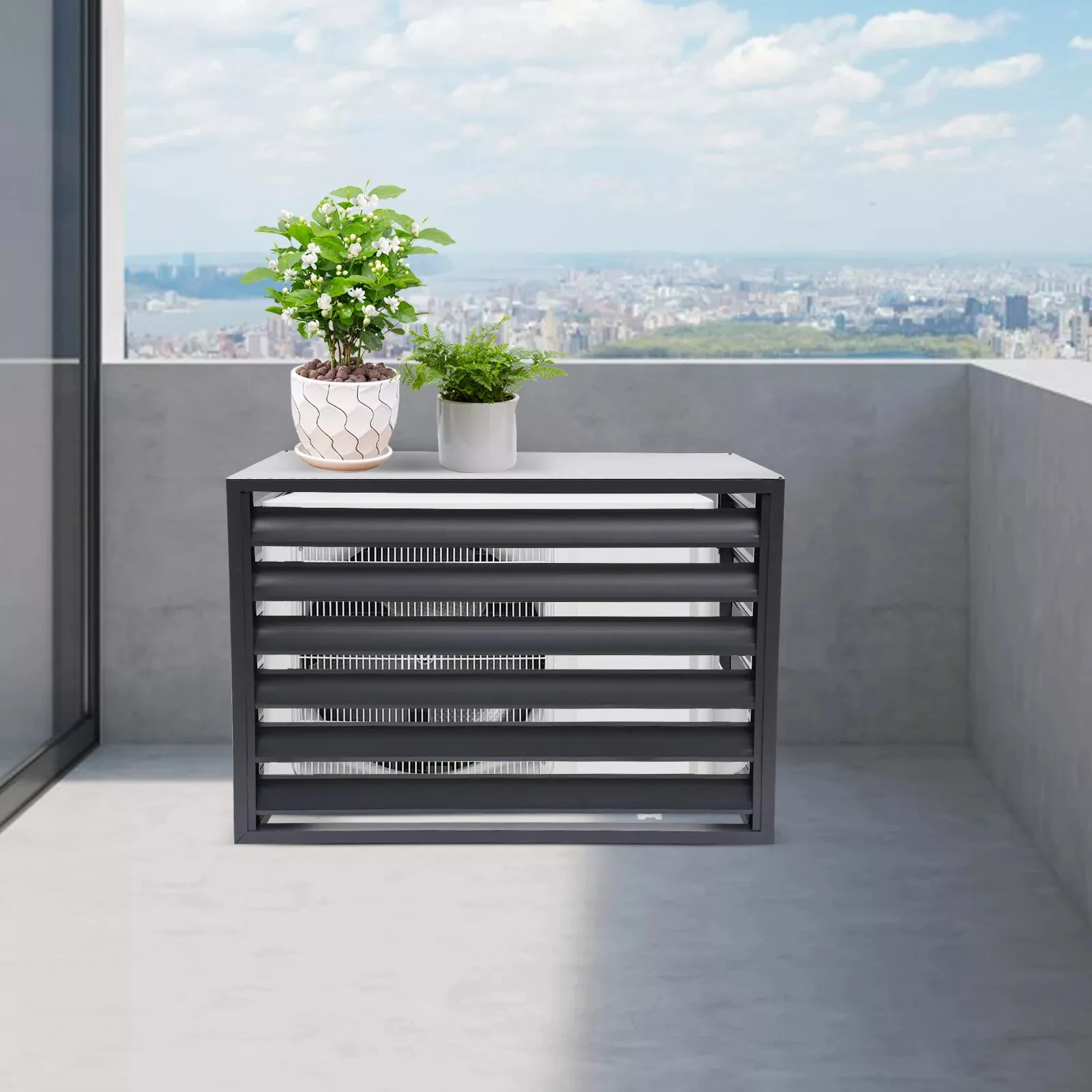 Air Conditioner Fence Screen, Freestanding Metal Privacy Fence Cover (1007050)