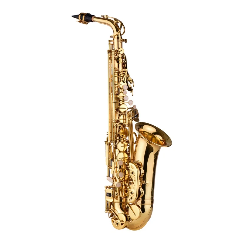 

AS200 Eb Alto Saxophone Brass Lacquered Alto Sax Wind Instrument with Carry Case Gloves Straps Cleaning Cloth Brush