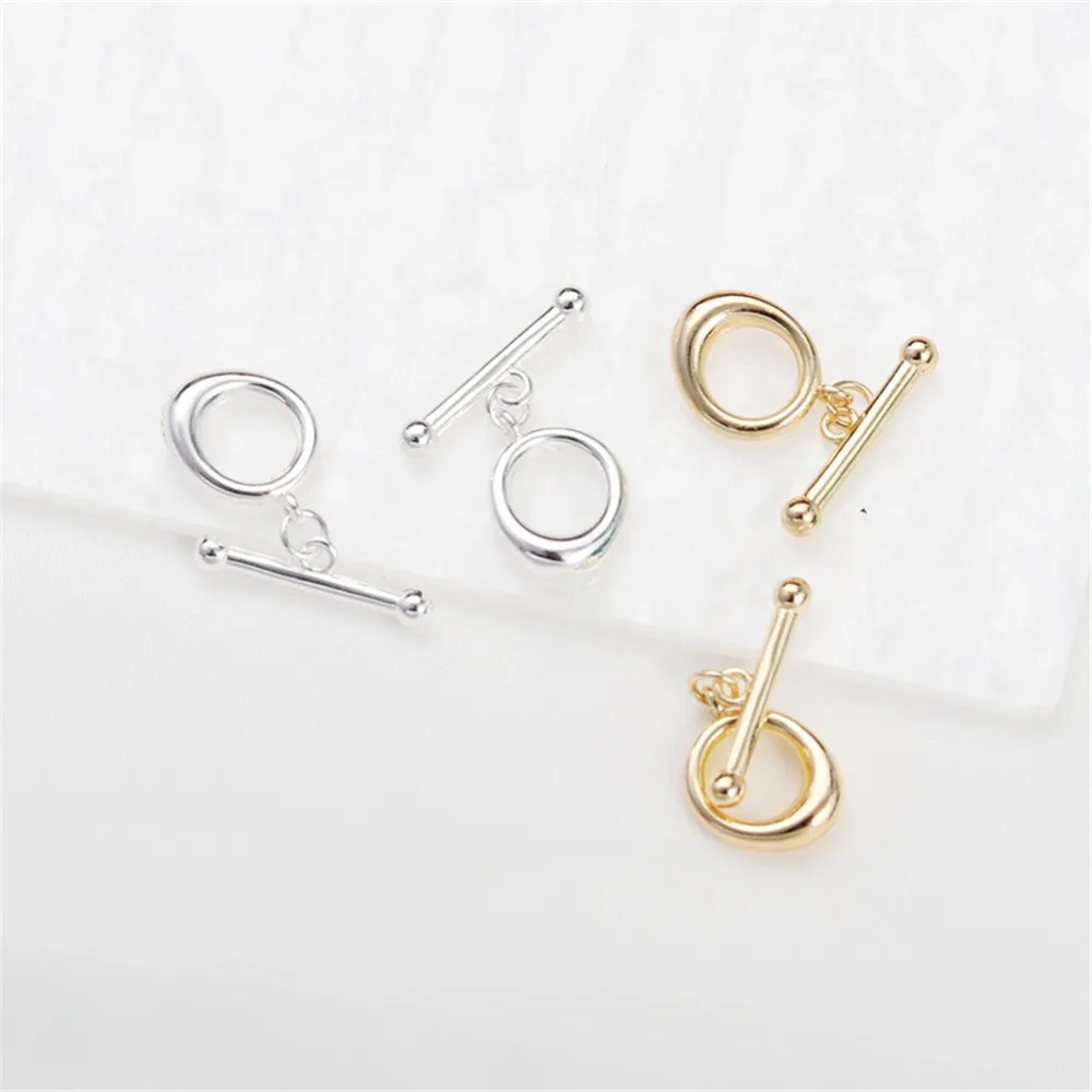 Plain Plain 14k Envolvido em Ouro Pulseira e Colar de Pérolas Fivela, DIY Acessórios Jóias, Conexão Fivela OT, 10mm