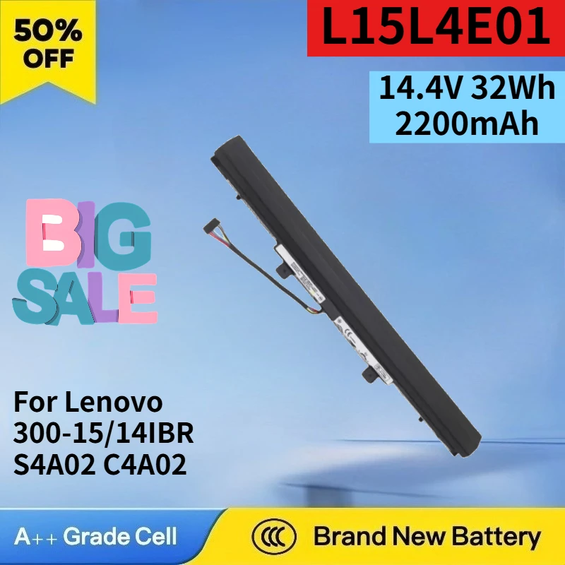 L15L4E01 14.4V 32Wh 2200mAh Li-ion Battery for Lenovo 300-15/14IBR S4A02 C4A02 L15S3A01 C3A01 C4E01 High Quality Laptop Battery